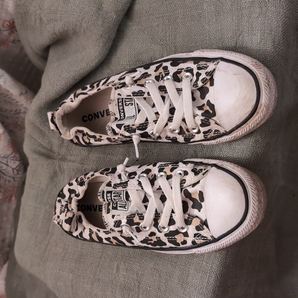 Converse All Star Shoreline Leopard print Slip on Womens Size 8.5
